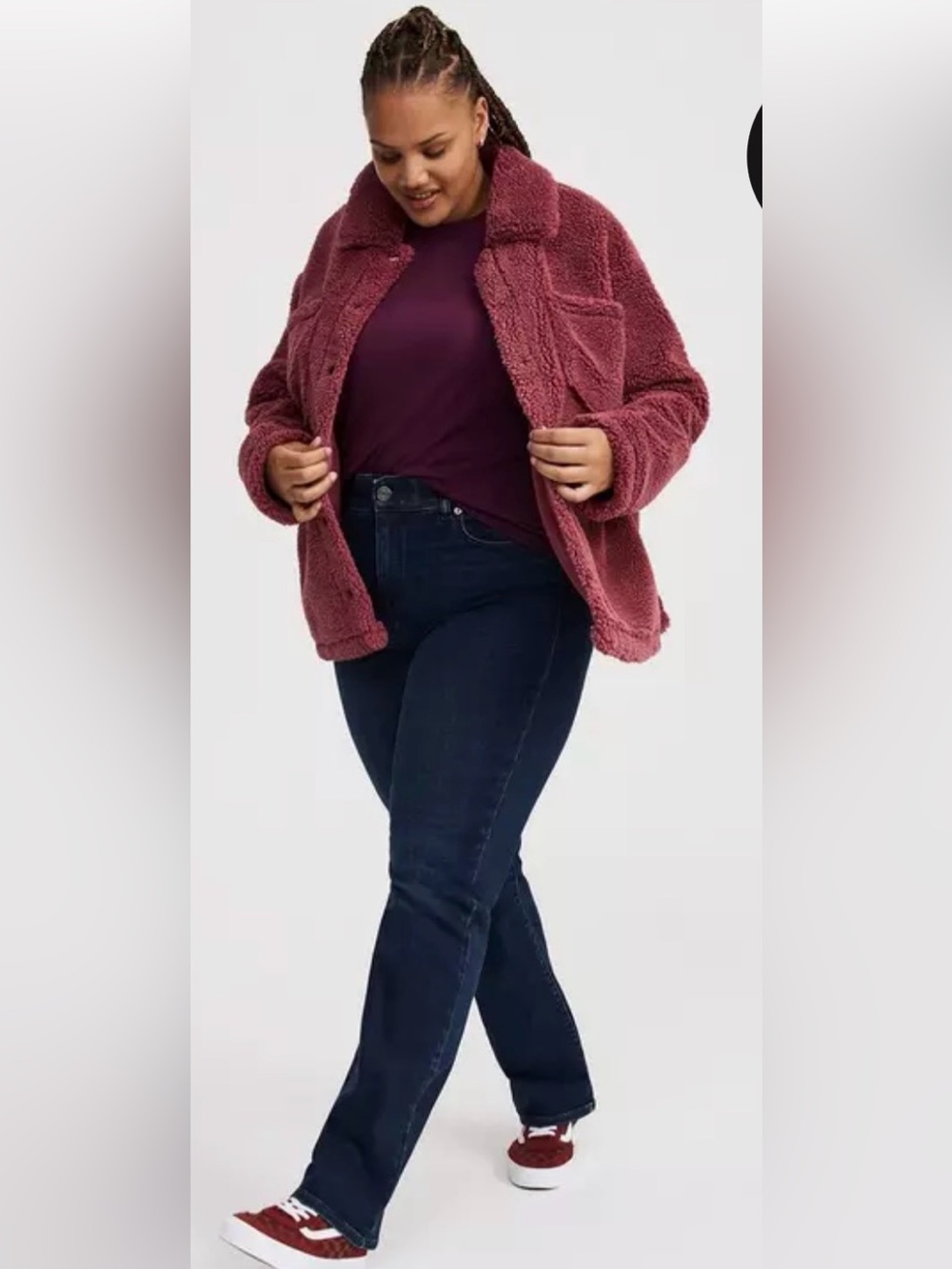 Torrid Plush Teddy Jacket in Rosewood (2XL)